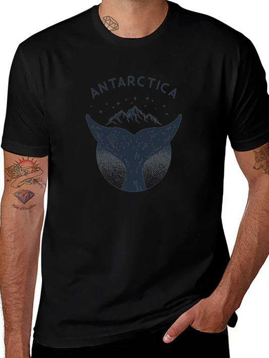 Antarctica Whale Tail Graphic Tee - Black