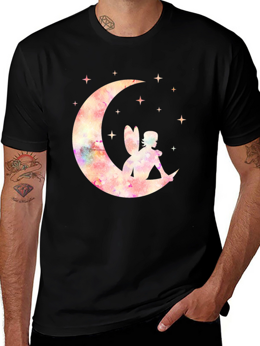 Magical Fairy Moon T-Shirt - Black