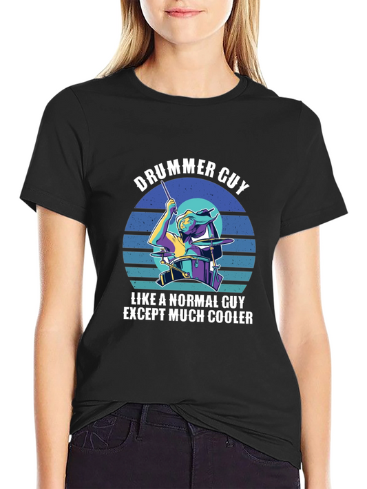 Drummer Guy Graphic T-Shirt - Cool Musician Tee