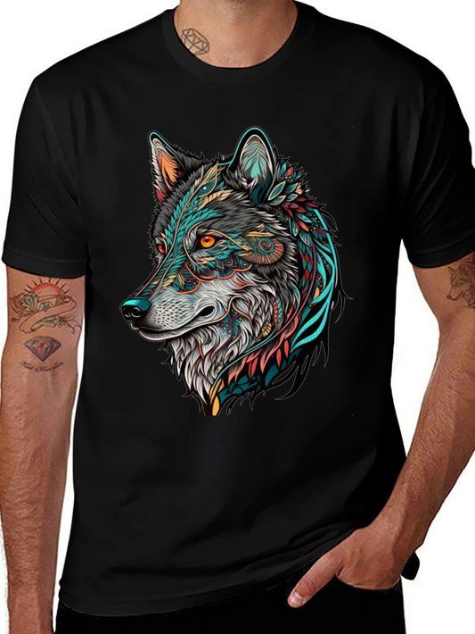 Wolf Graphic Print Tee - Unique Design