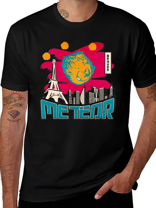 Beaver Meteor T-Shirt: Quirky Graphic Tee for Everyday Style