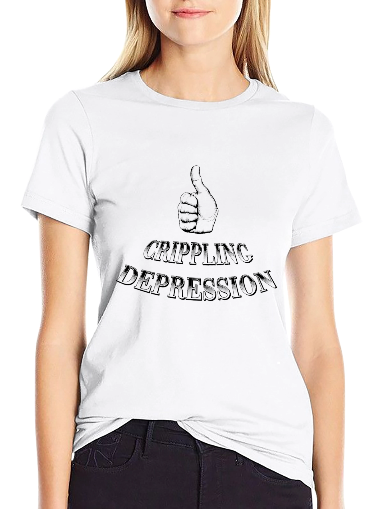 Crippling Depression Graphic T-Shirt - Black