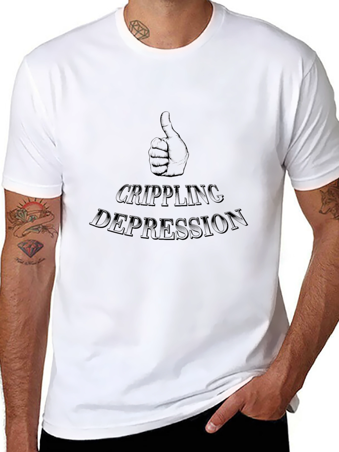 Crippling Depression Graphic T-Shirt - Black