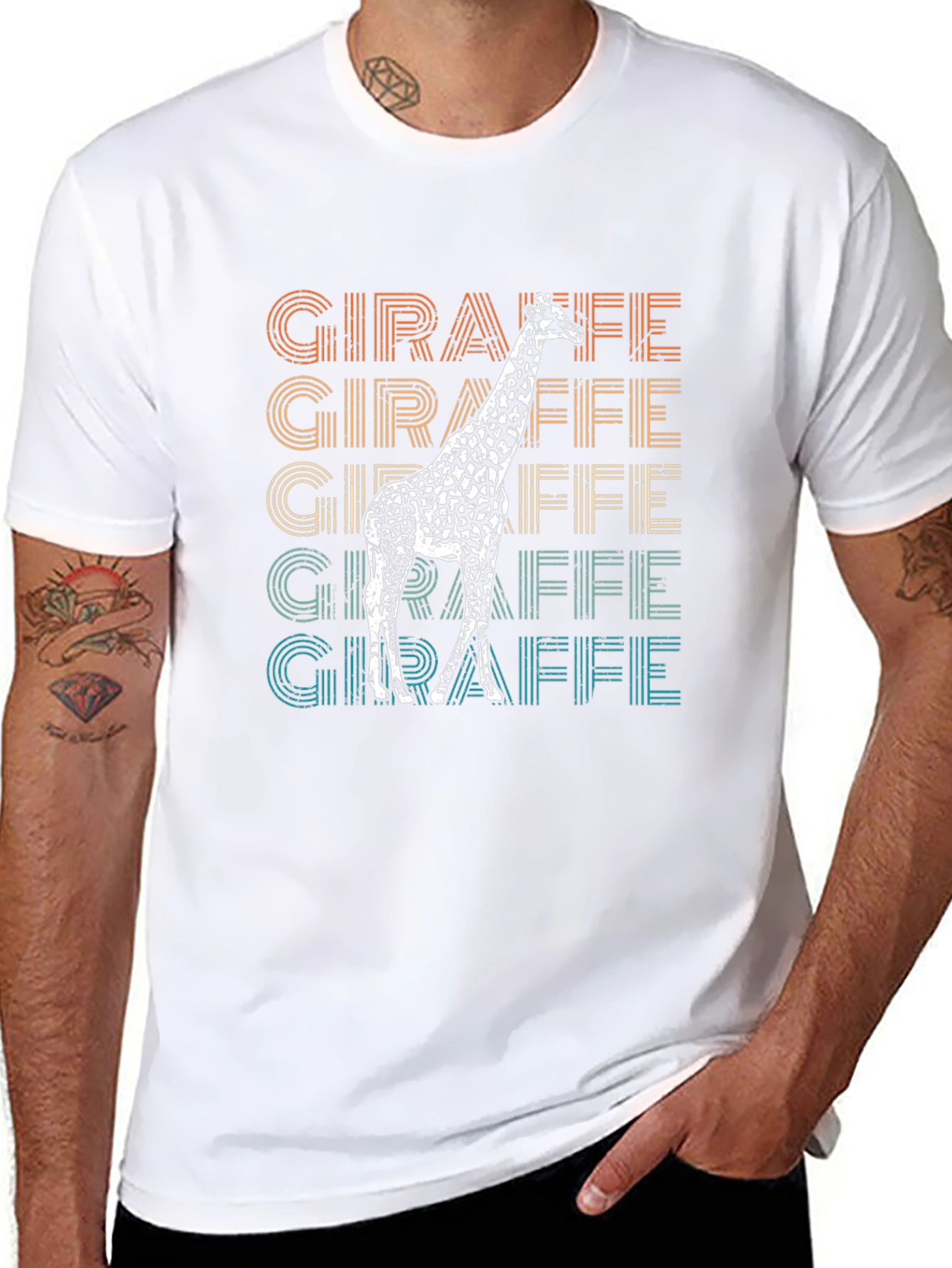 Retro Giraffe T-Shirt - Animal Lover Tee