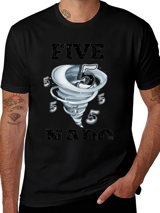 FiveNado Graphic T-Shirt - Black Cotton Tee