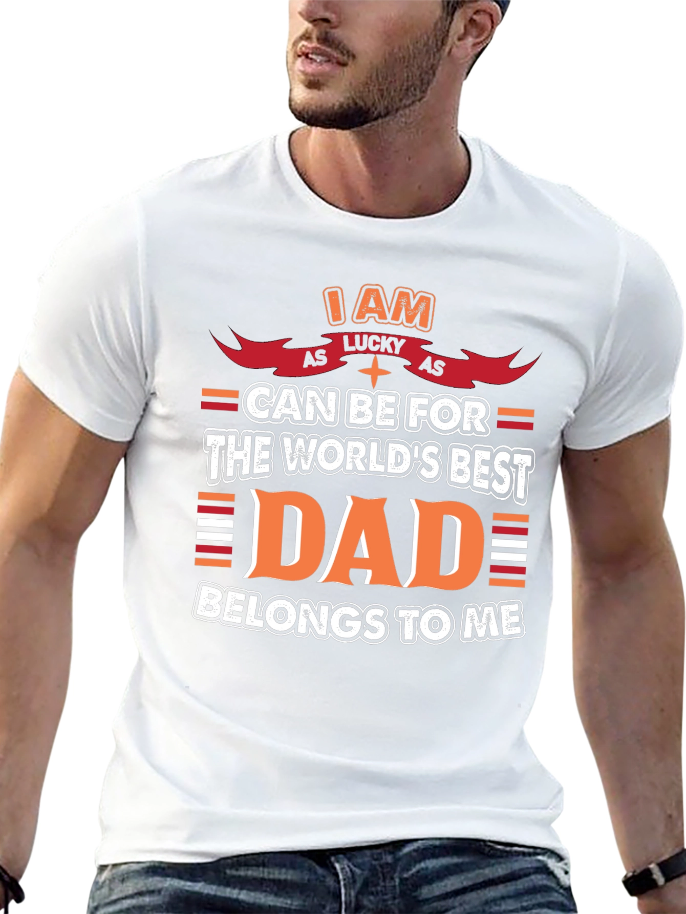 Lucky Dad Graphic Tee - Mens Black T-Shirt