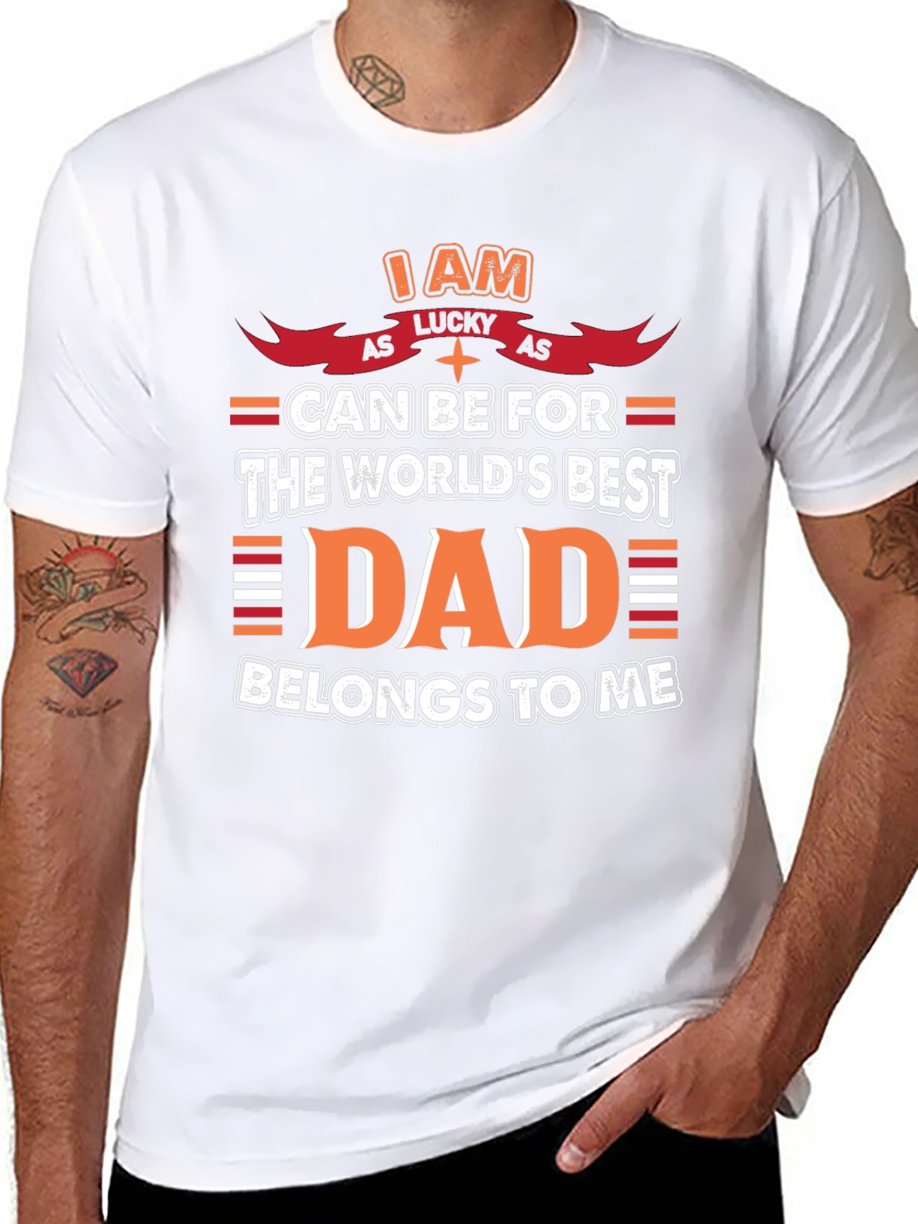 Lucky Dad Graphic Tee - Mens Black T-Shirt