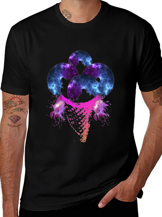 Galaxy Ice Cream Graphic Tee - Mens Black T-Shirt