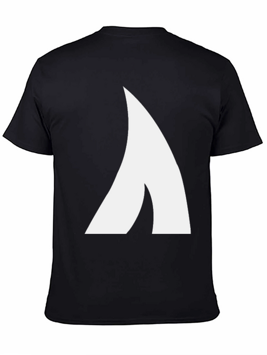 Abstract White Design Black T-Shirt