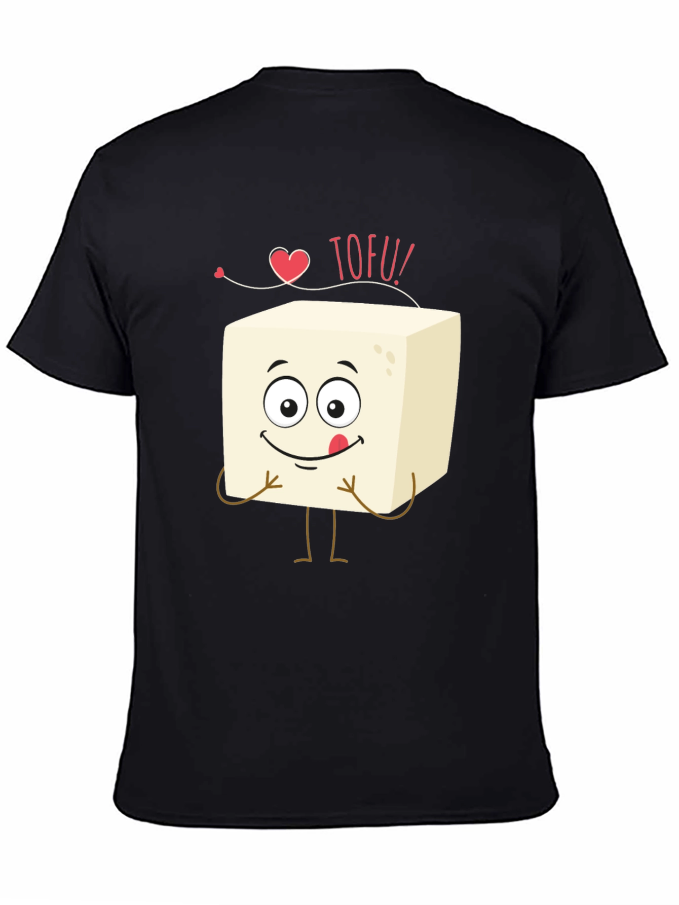 Cute Tofu Lovers Black T-Shirt
