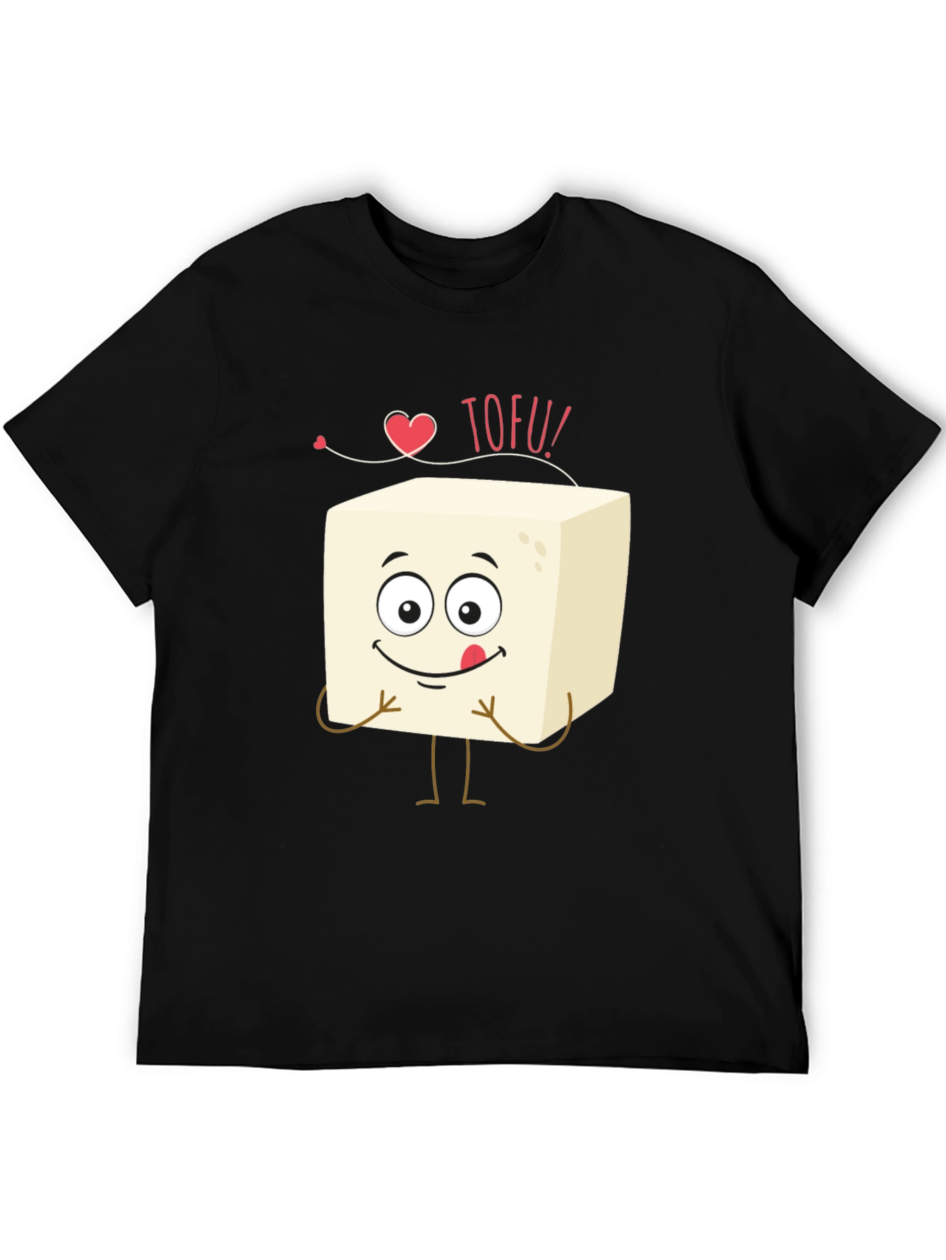 Cute Tofu Lovers Black T-Shirt