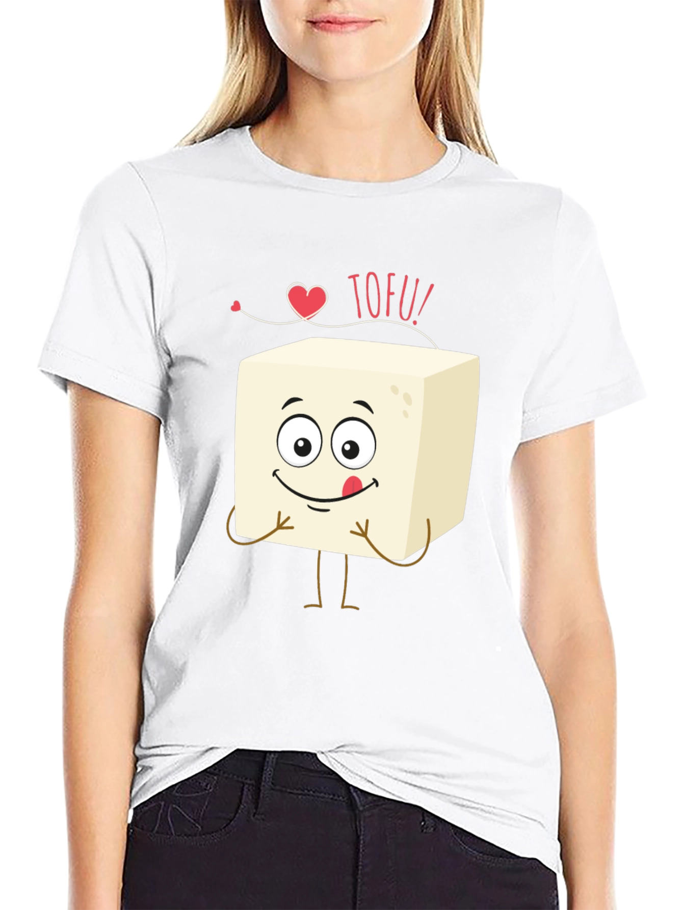 Cute Tofu Lovers Black T-Shirt