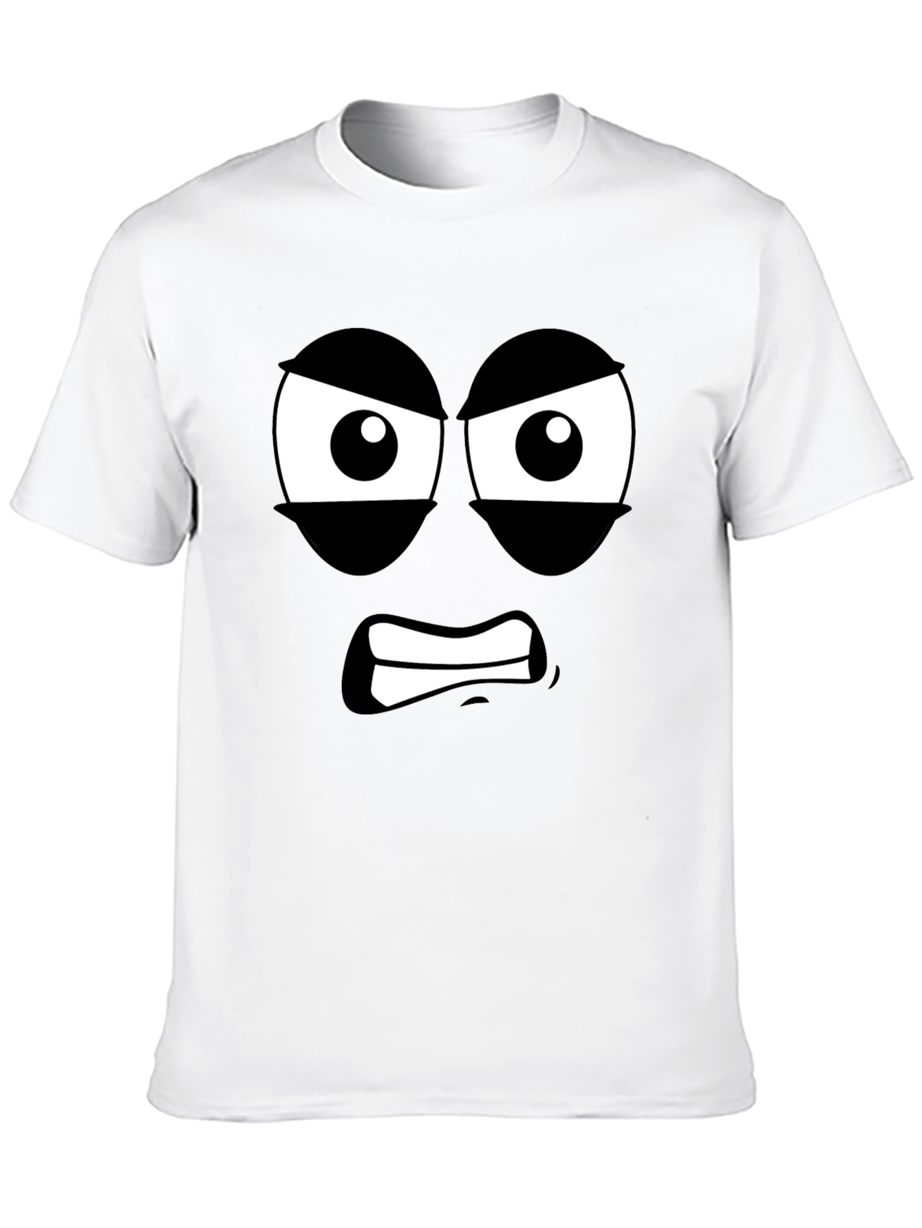 Angry Face Graphic T-Shirt - Black Cotton Tee