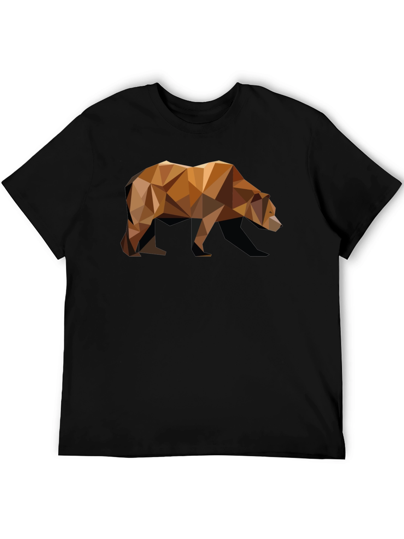 Geometric Bear Graphic Tee - Modern Animal Print Shirt