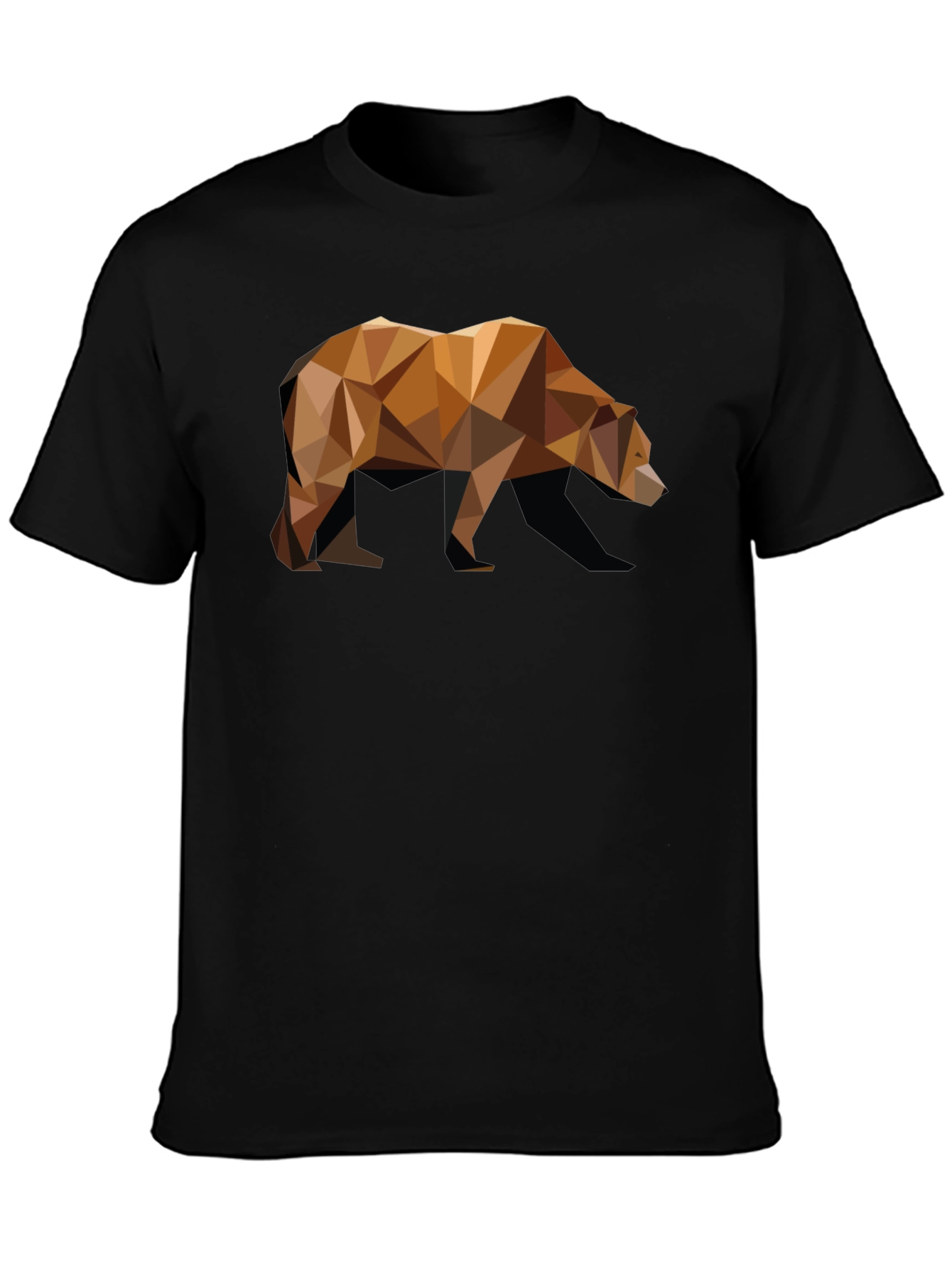 Geometric Bear Graphic Tee - Modern Animal Print Shirt