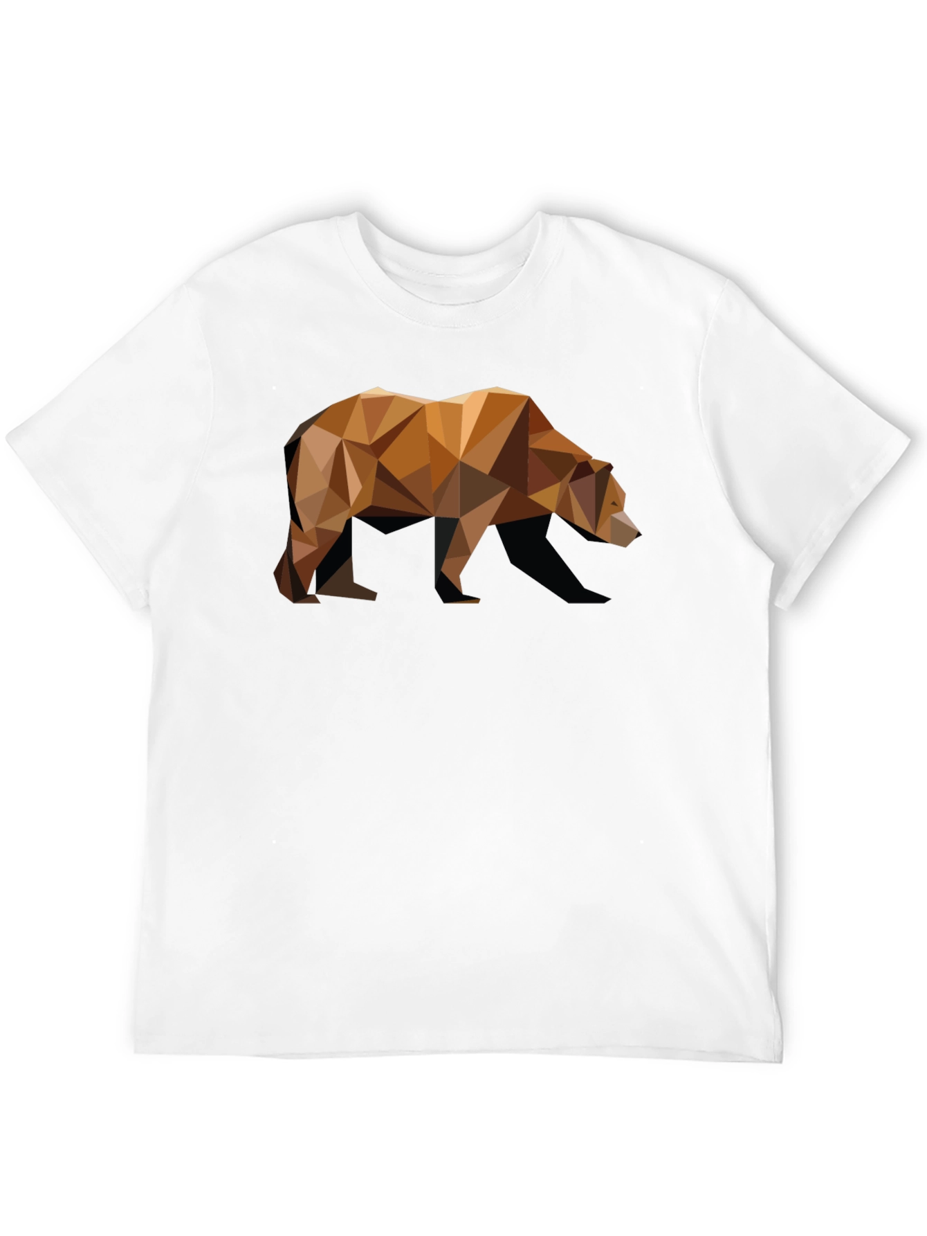 Geometric Bear Graphic Tee - Modern Animal Print Shirt