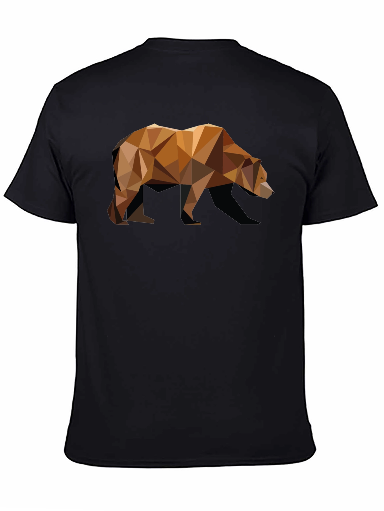 Geometric Bear Graphic Tee - Modern Animal Print Shirt