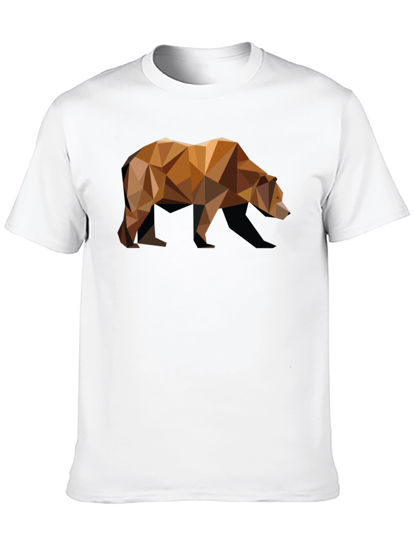 Geometric Bear Graphic Tee - Modern Animal Print Shirt