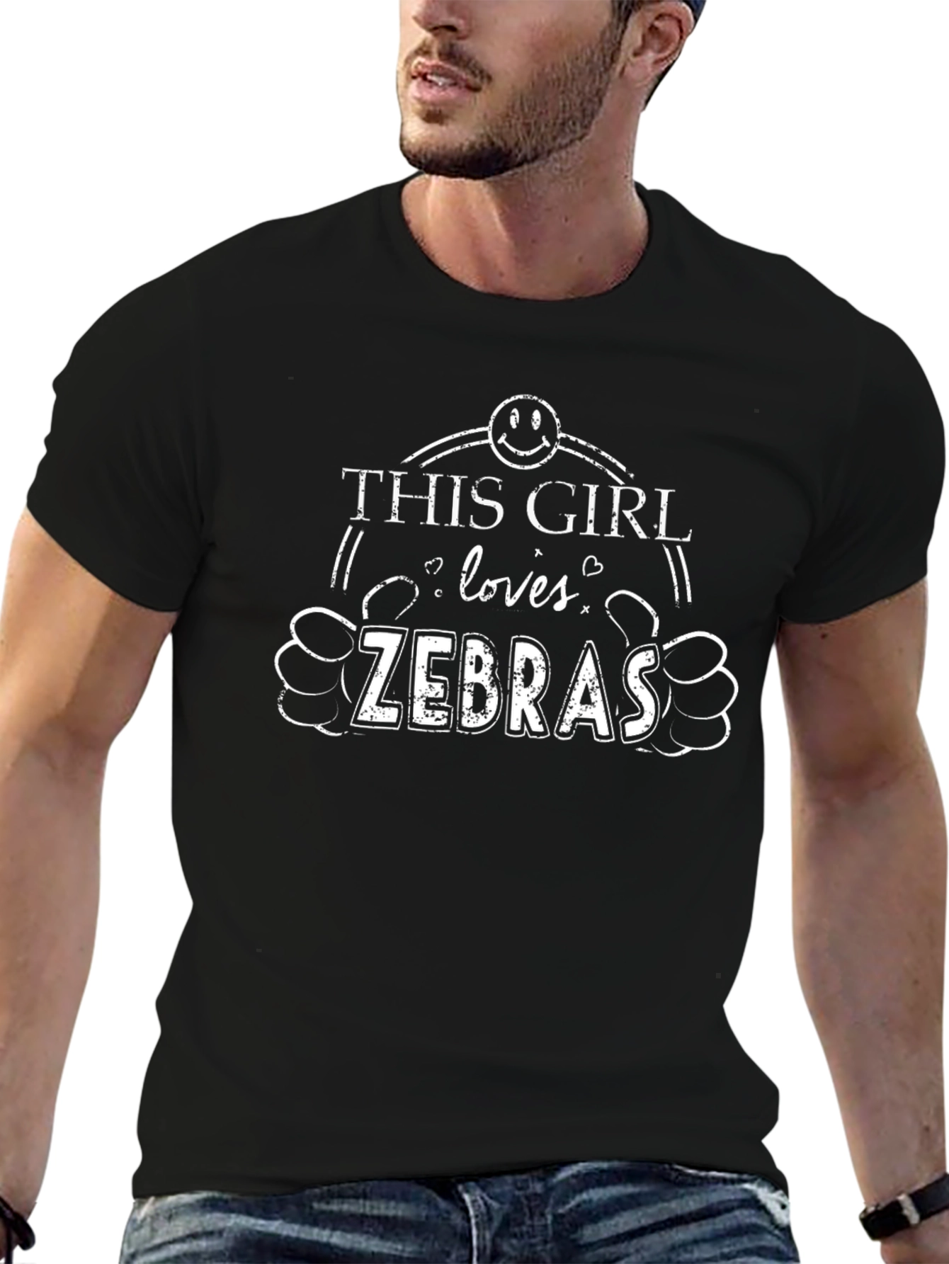 This Girl Loves Zebras Graphic Tee - Black