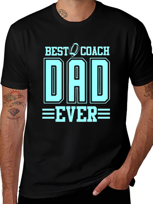Best Coach Dad Ever Football T-Shirt