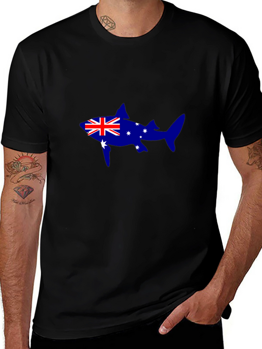Australia Shark T-Shirt - Mens Black Tee