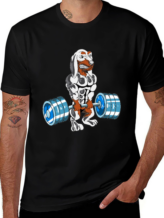 Weightlifting Dog T-Shirt: Funny Gym Workout Tee
