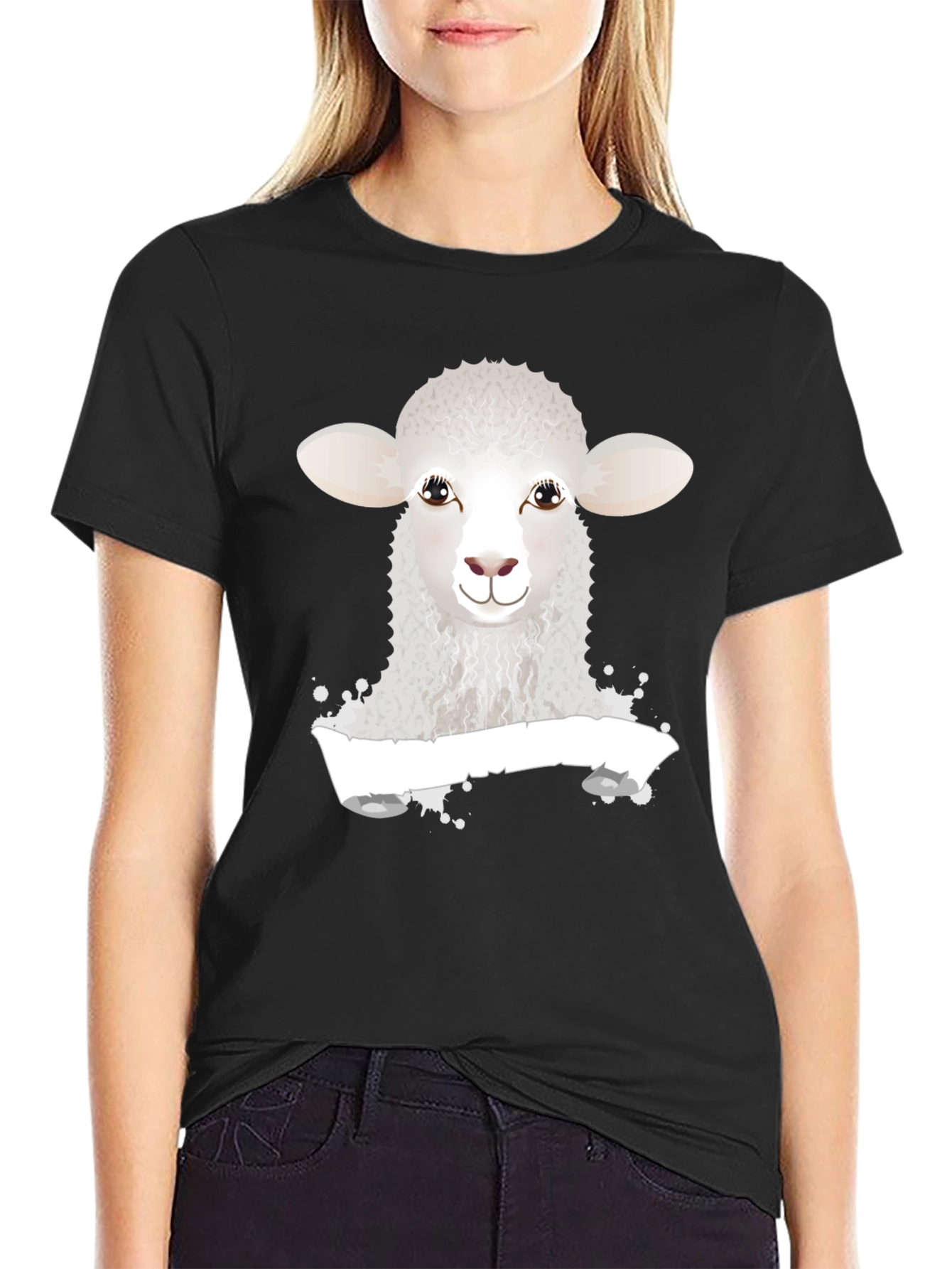 Sheep Graphic Black T-Shirt