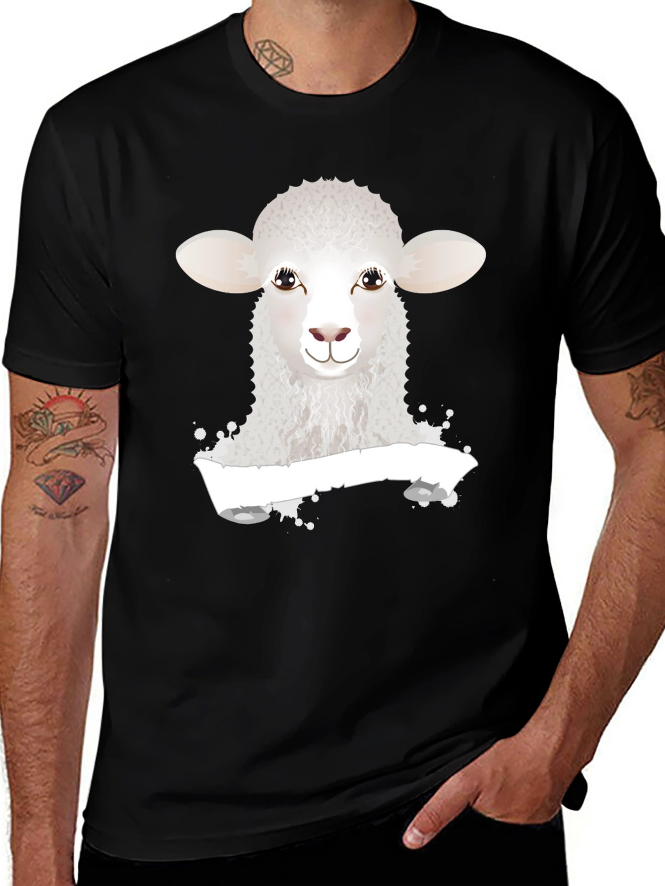 Sheep Graphic Black T-Shirt