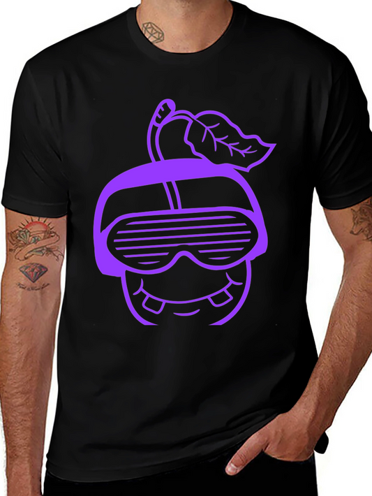 Funky Fruit Graphic Tee - Black Cotton Shirt