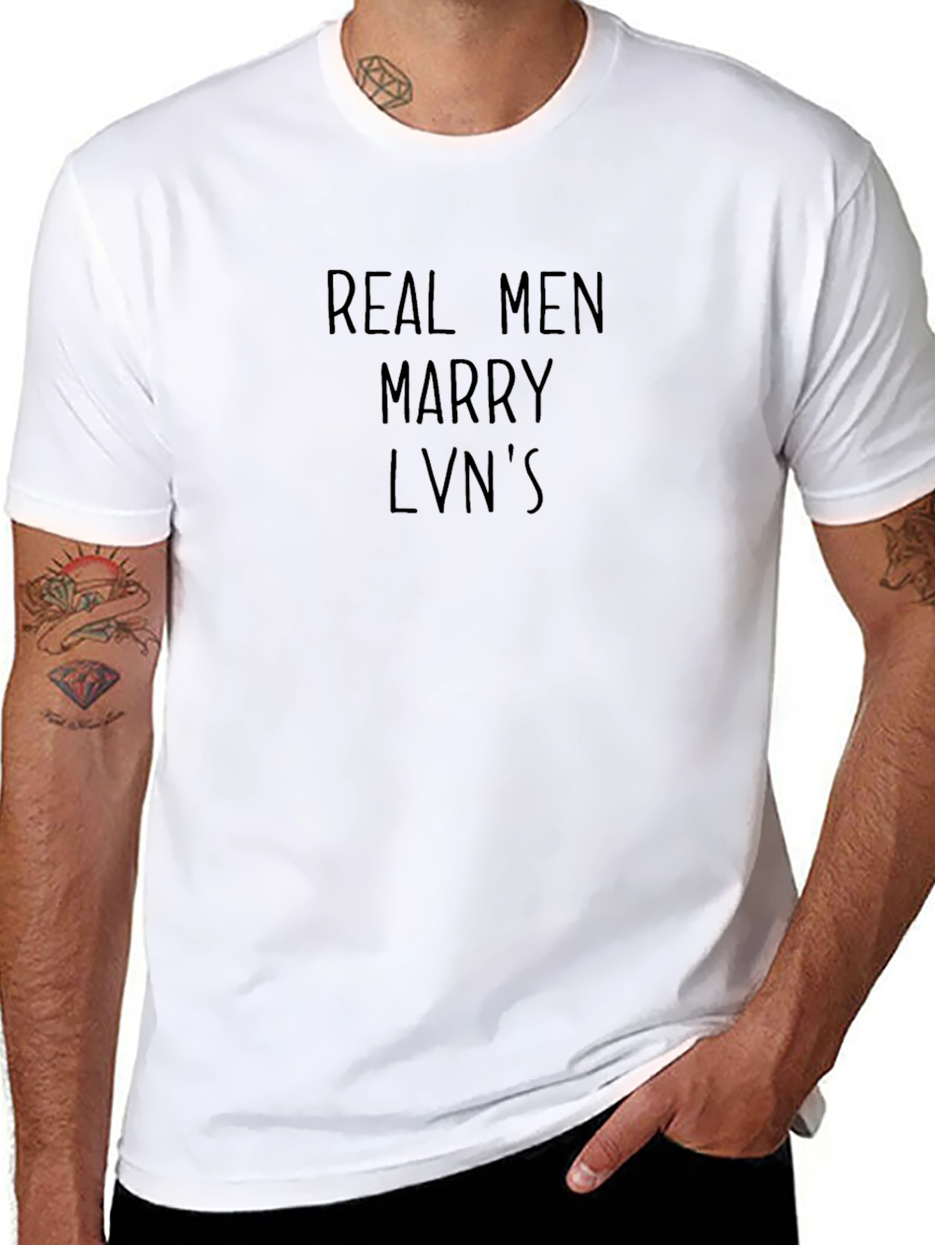 Real Men Marry LVNs Black T-Shirt