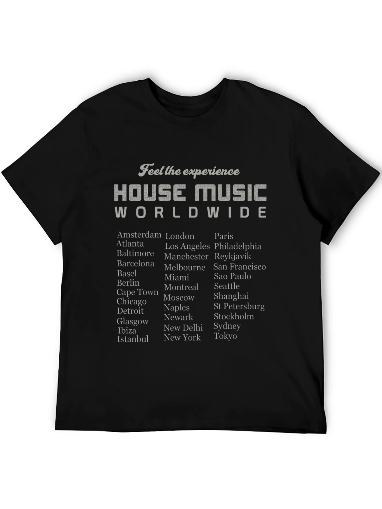 House Music Worldwide Black T-Shirt