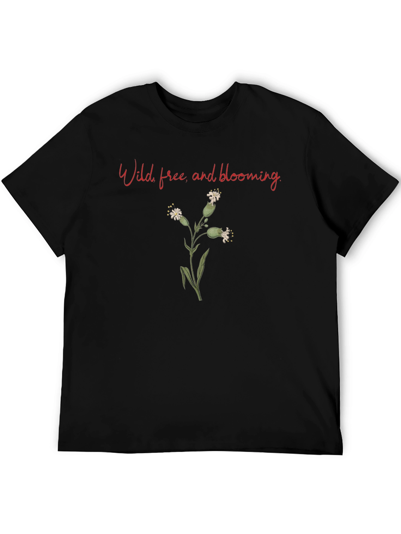 Wild Free and Blooming Black T-Shirt