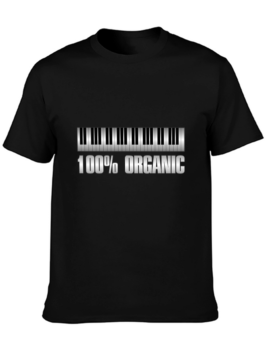100% Organic Piano Tee - Soft Black Cotton Comfort