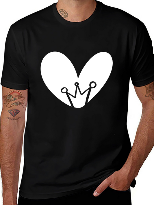 Heart Crown Graphic Black Tee