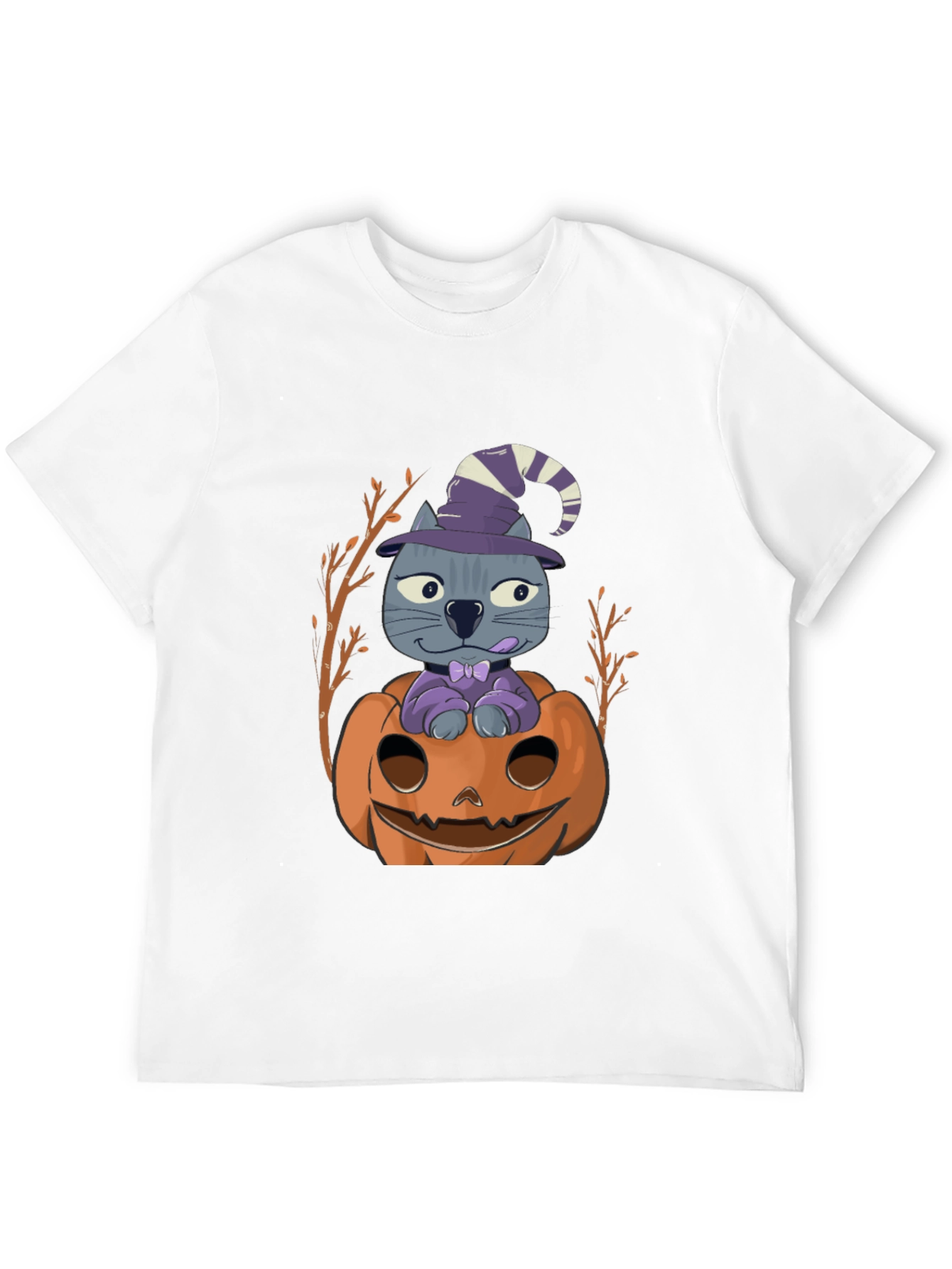 Halloween Cat in Pumpkin T-Shirt