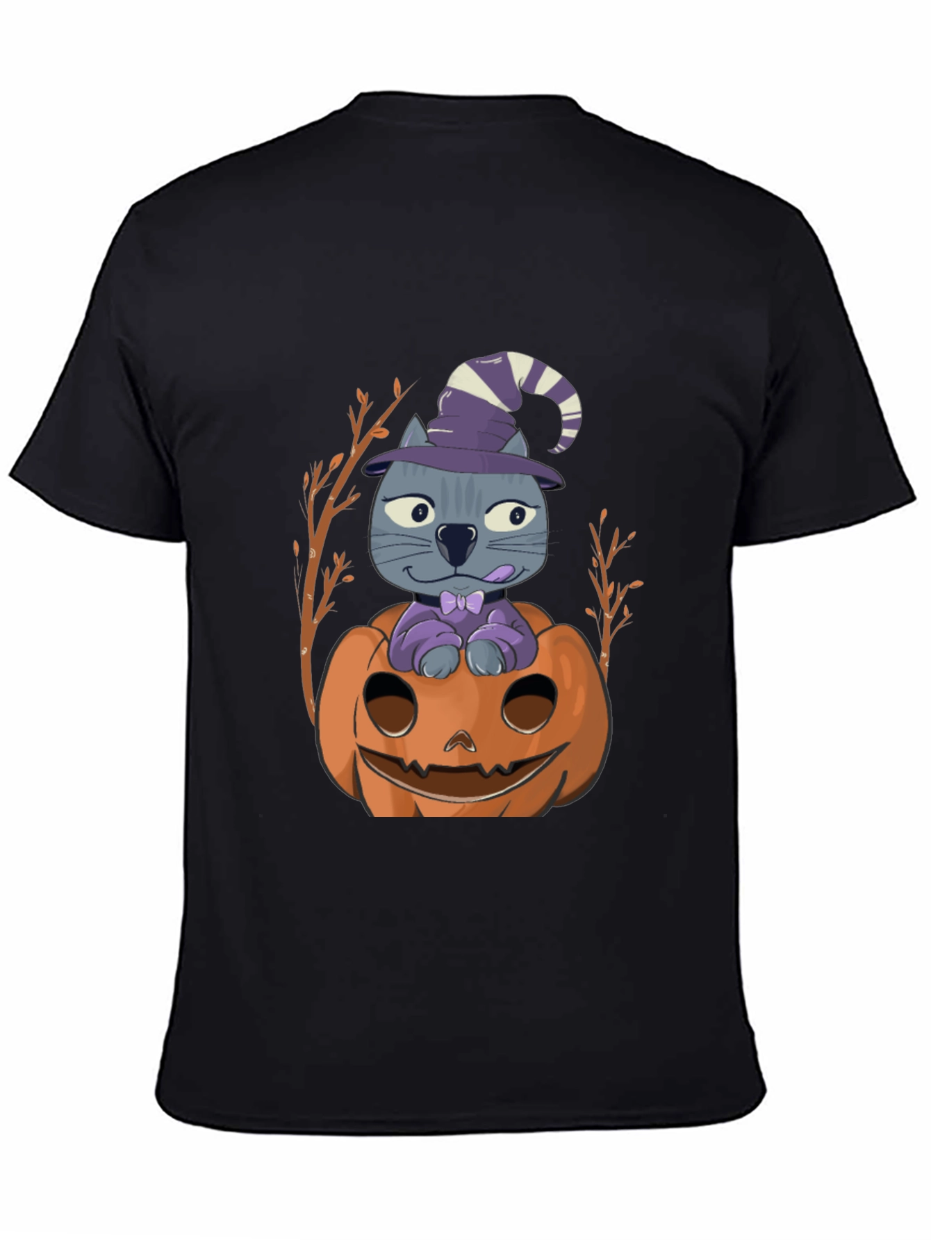 Halloween Cat in Pumpkin T-Shirt