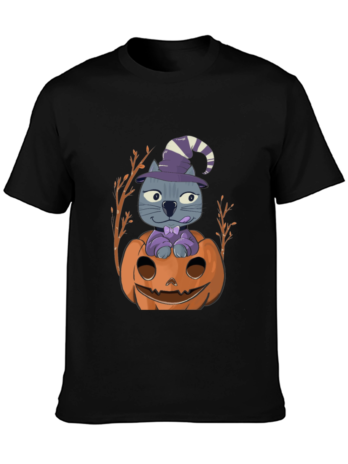 Halloween Cat in Pumpkin T-Shirt