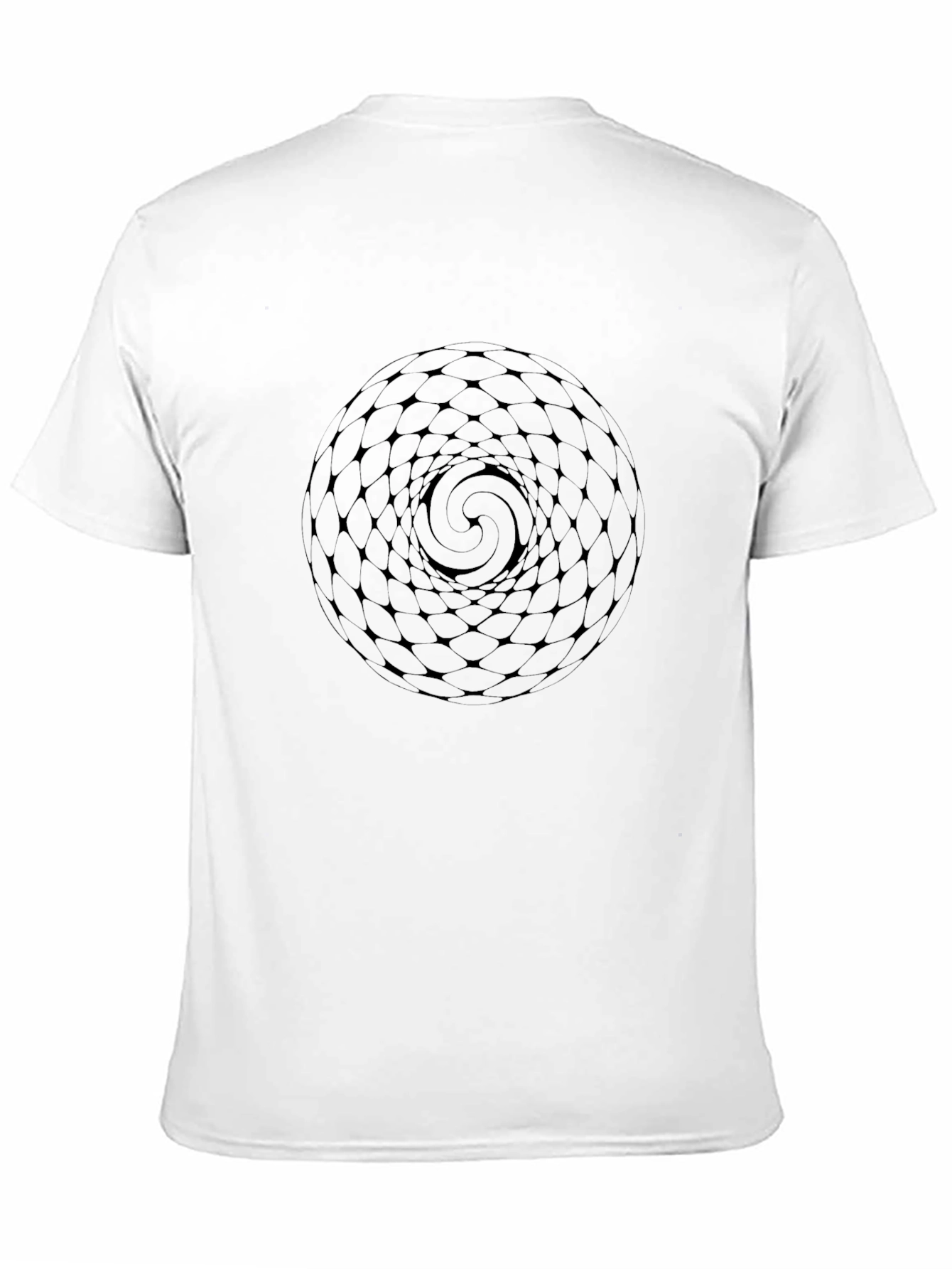 Geometric Spiral Graphic Tee - Black Cotton Comfort