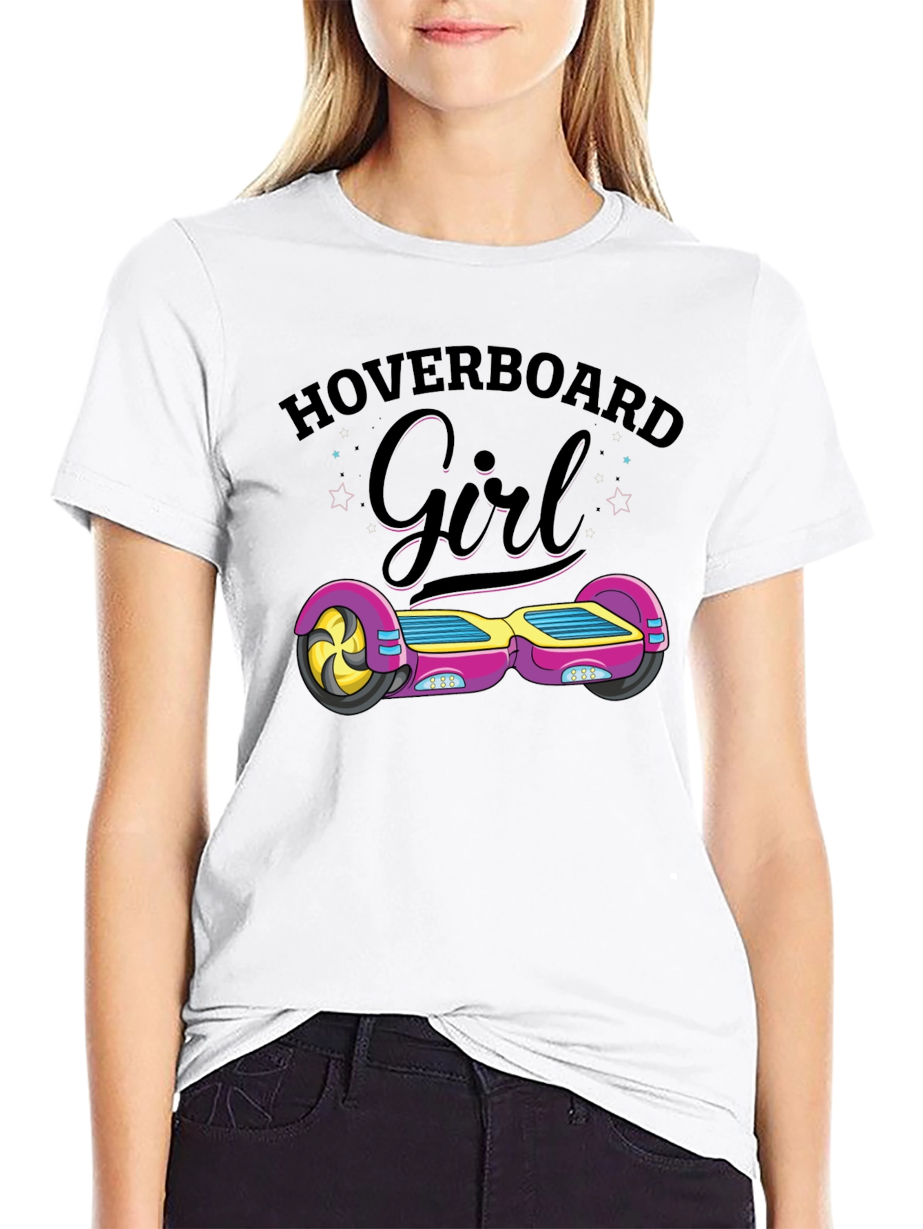 Hoverboard Girl Graphic Tee - Stylish Comfort