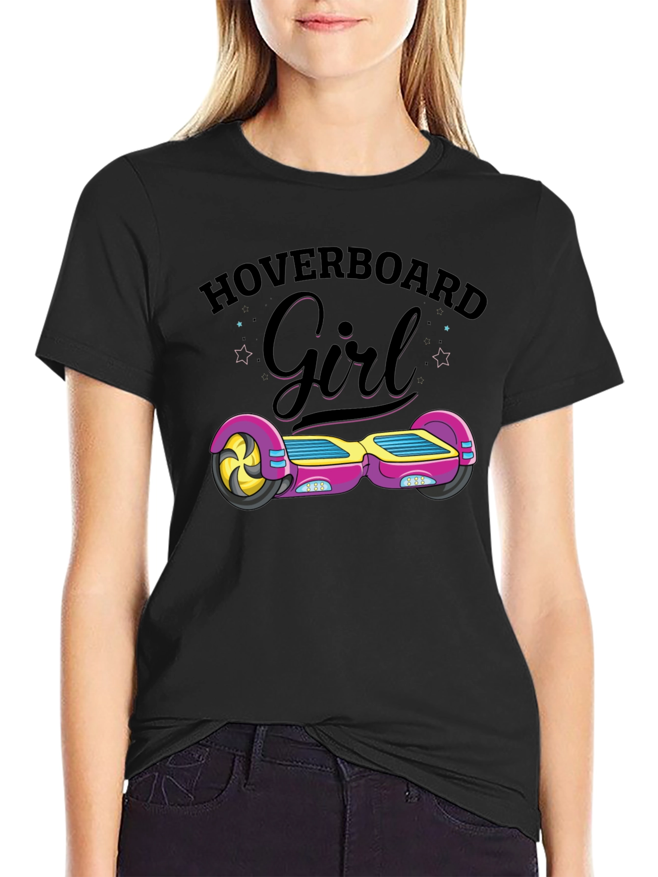 Hoverboard Girl Graphic Tee - Stylish Comfort