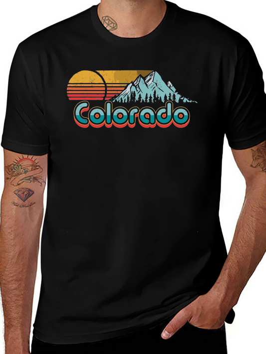 Colorado Retro Graphic Tee - Mountain Scene T-Shirt