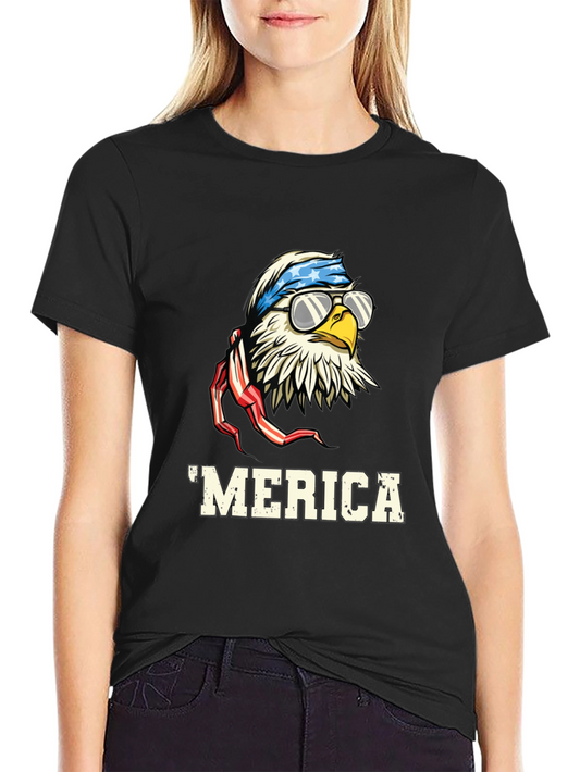 Patriotic Eagle MERICA Graphic T-Shirt
