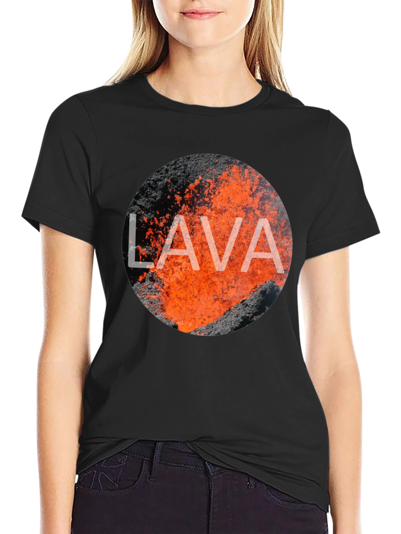 Lava Graphic Print Black T-Shirt