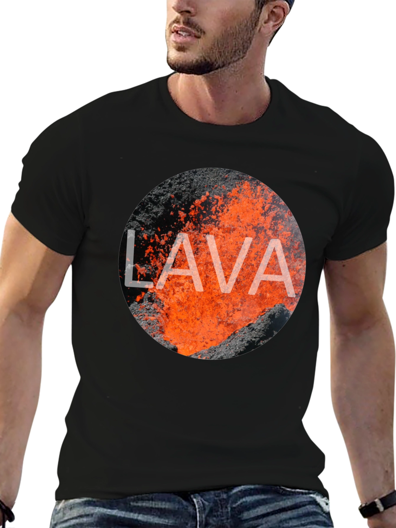 Lava Graphic Print Black T-Shirt