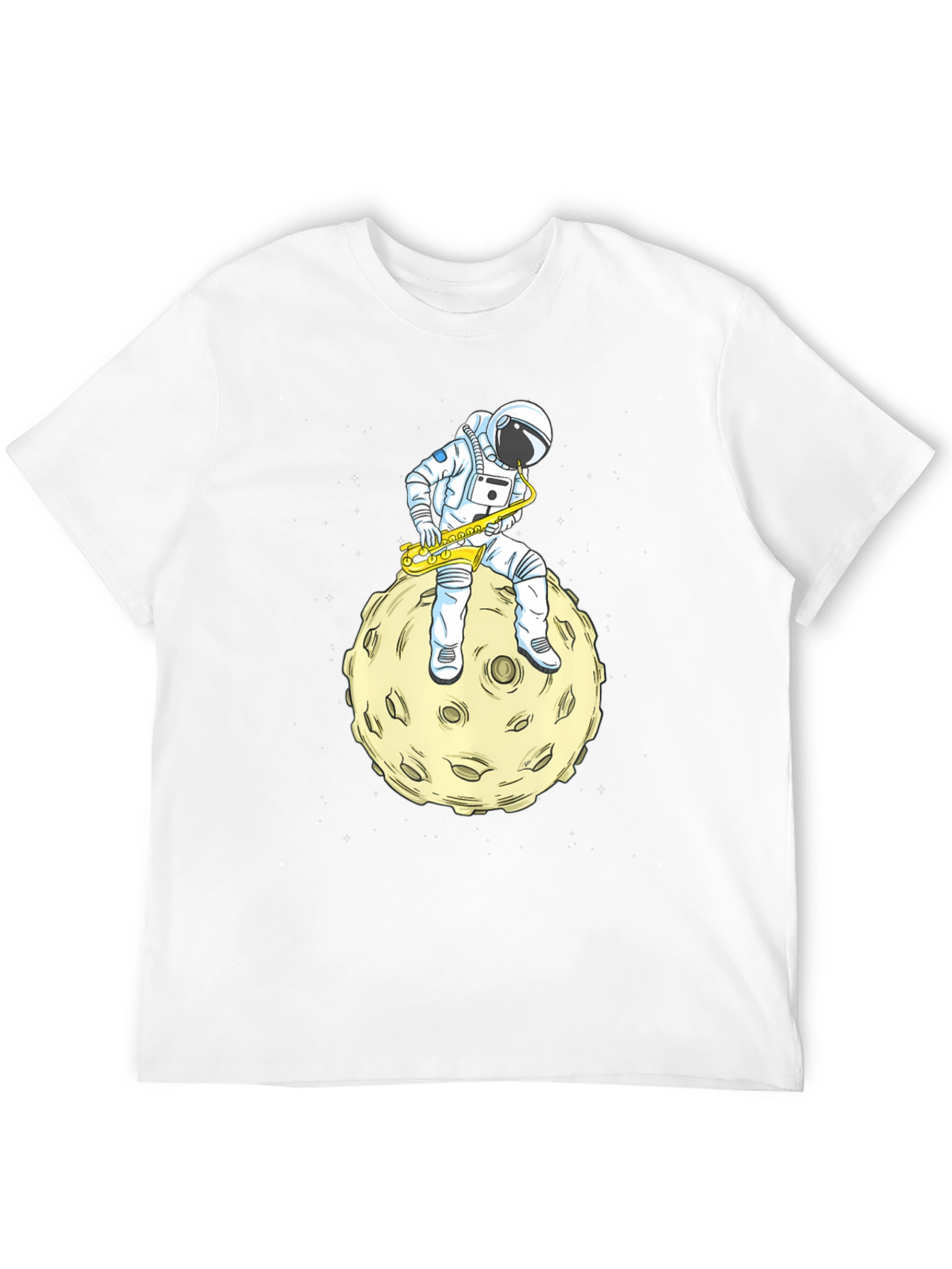Astronaut Sax Moon Black T-Shirt