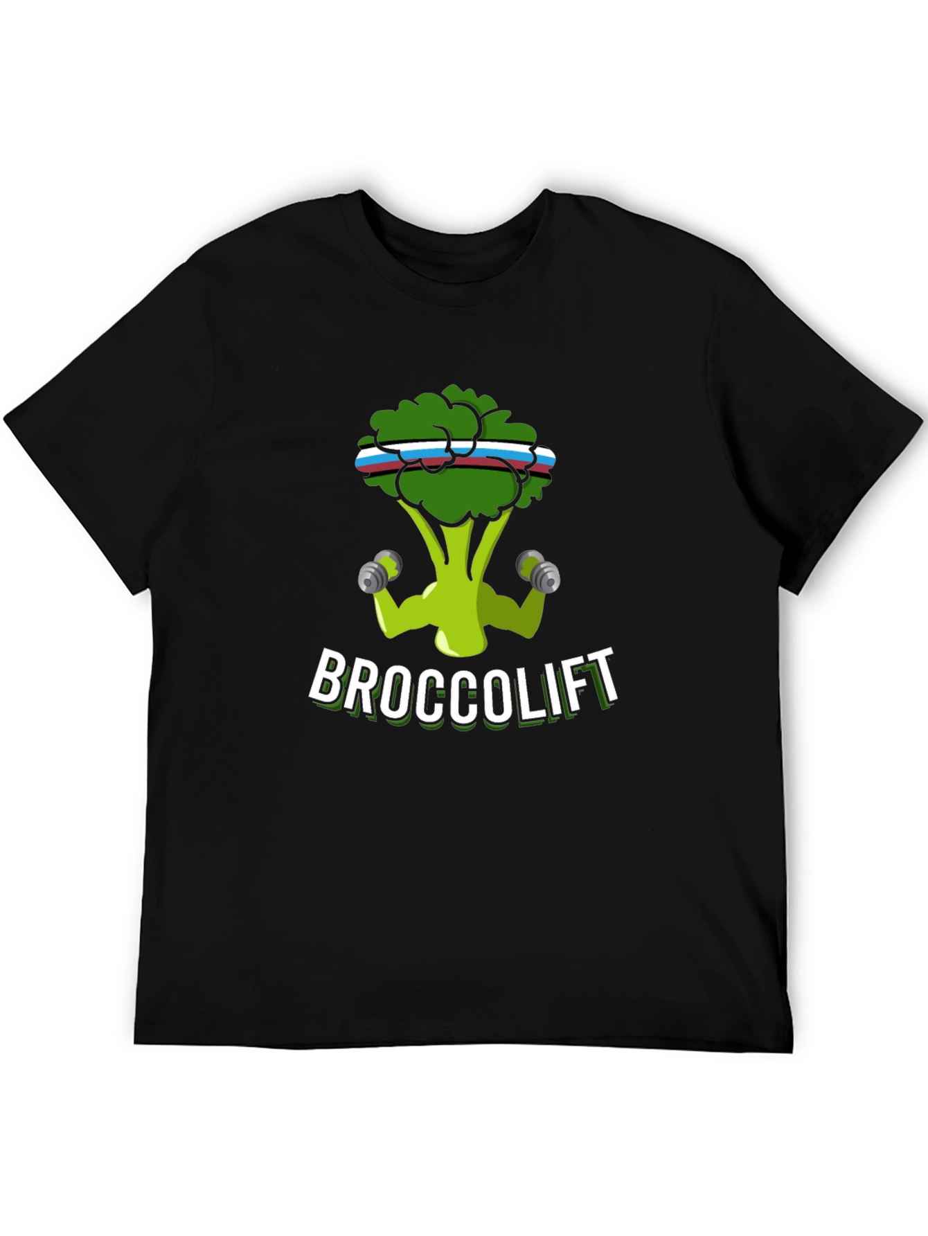 Broccolift Black T-Shirt - Funny Gym Workout Tee