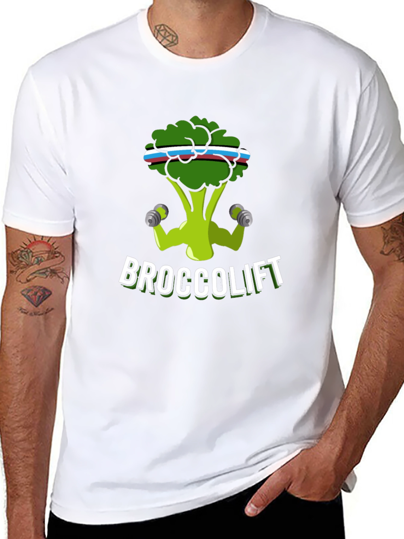 Broccolift Black T-Shirt - Funny Gym Workout Tee