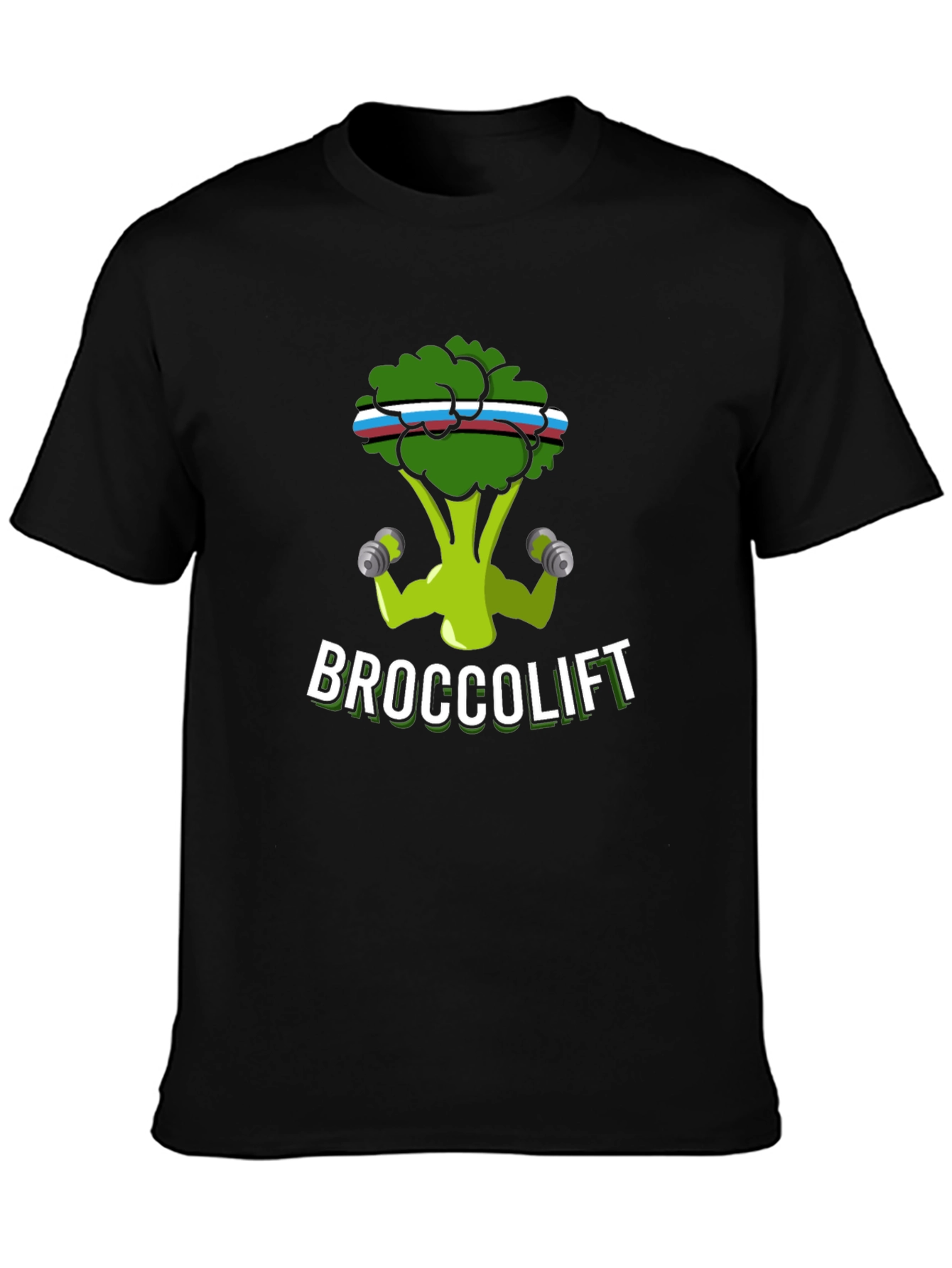 Broccolift Black T-Shirt - Funny Gym Workout Tee