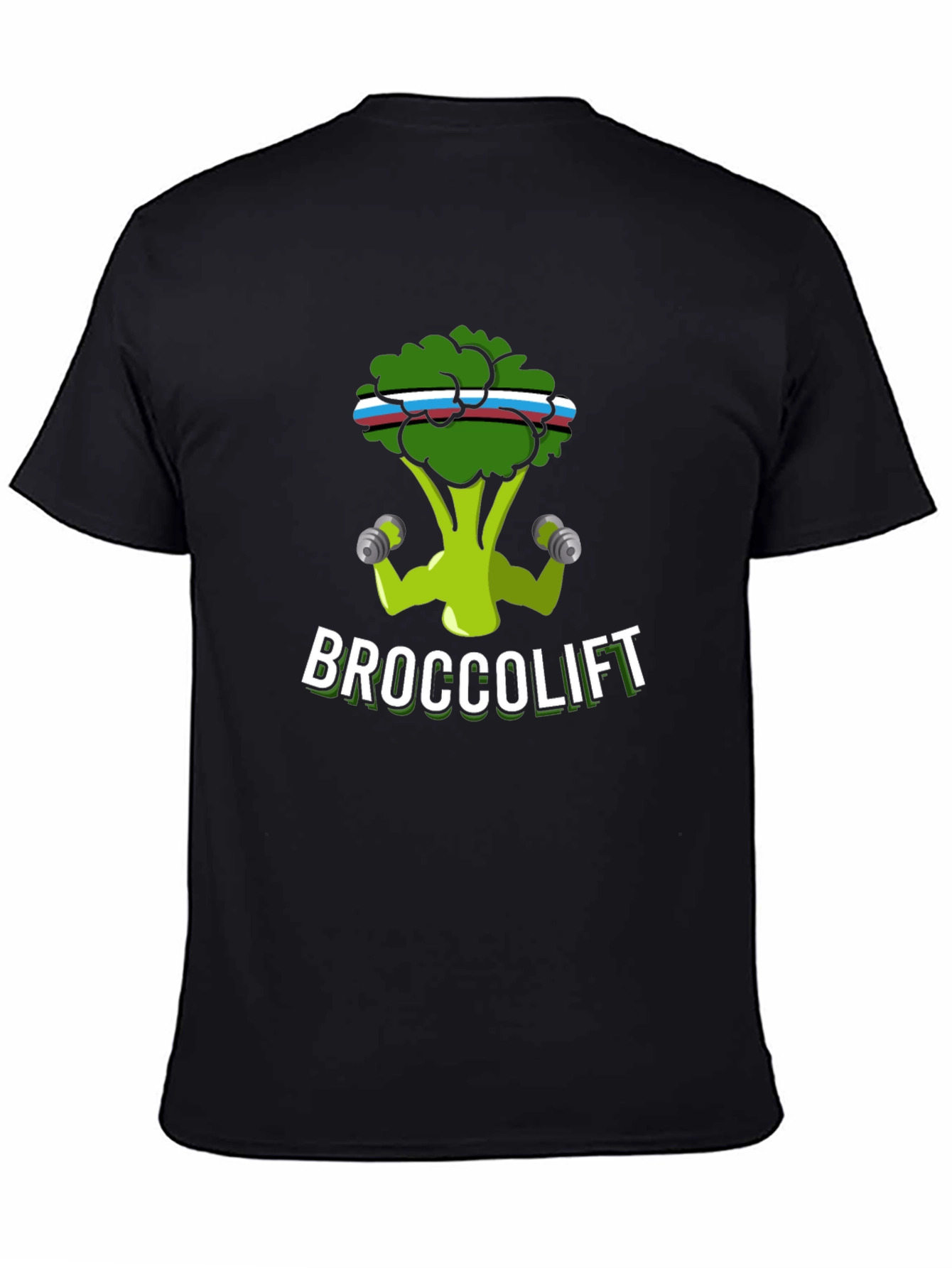 Broccolift Black T-Shirt - Funny Gym Workout Tee