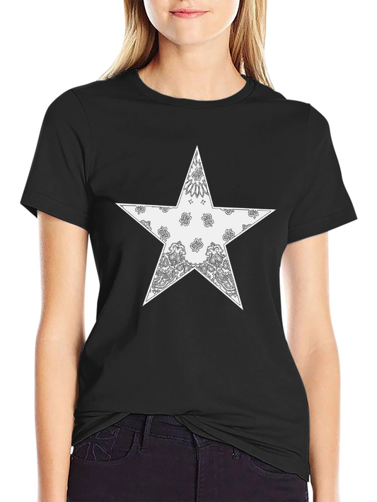 Bandana Star Graphic Tee - Black